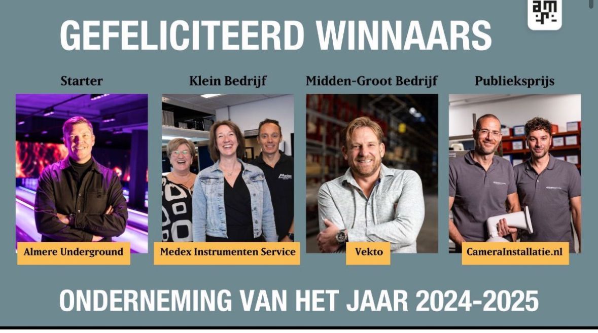 Medeoprichter met de award en oorkonde tijdens de uitreiking van Onderneming van het Jaar 2024-2025