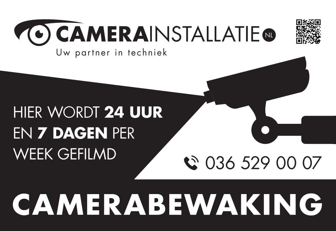 A5 camerabewaking-bordje Dibond