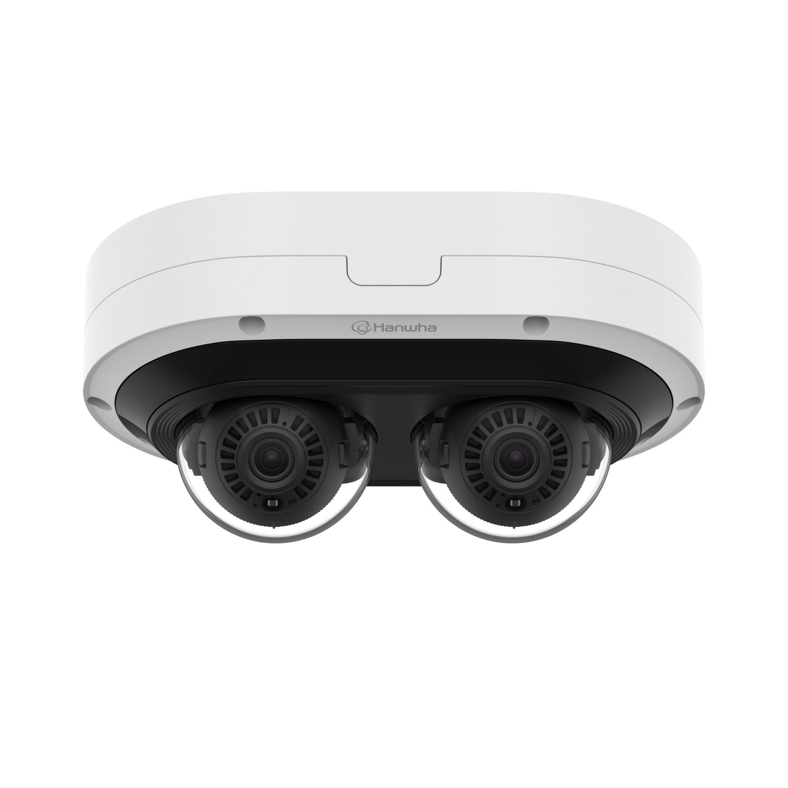 Hanwha Wisenet PNM-12082RVD multisensorcamera met twee losse lenzen in een witte behuizing