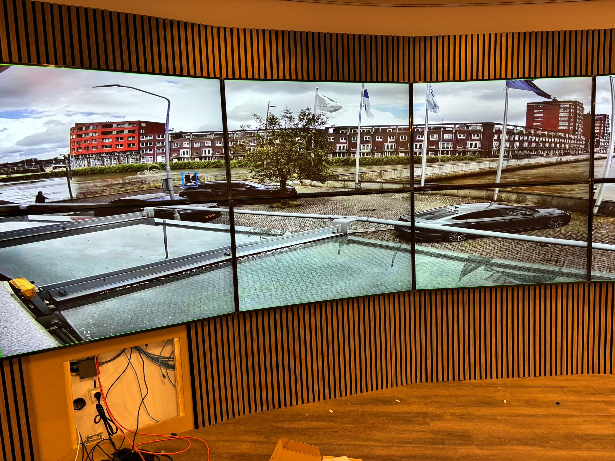 Live camerabeelden op een grote videowall