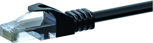 Netwerkkabel met RJ45-connector, onderdeel van de installatie
