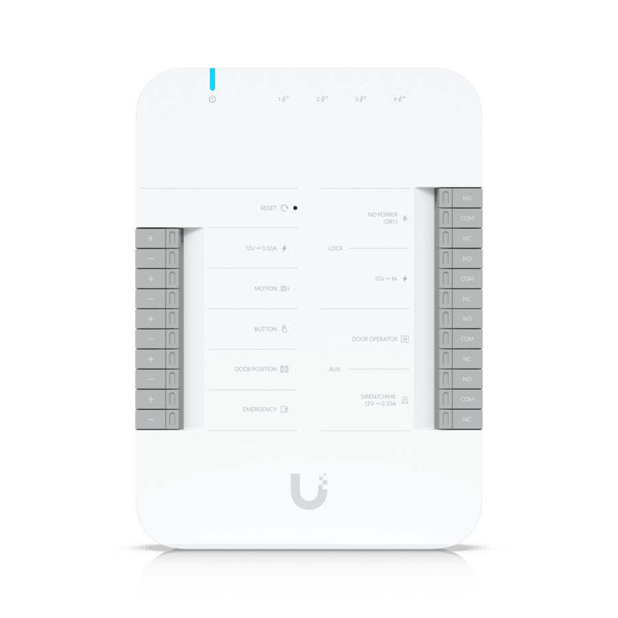 UniFi Access Door Hub die het slot en de lezer bij de deur aanstuurt