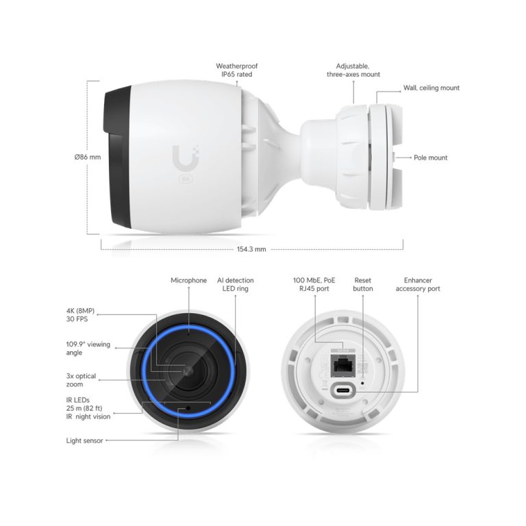 Bulletcamera met hoge resolutie voor grotere afstanden