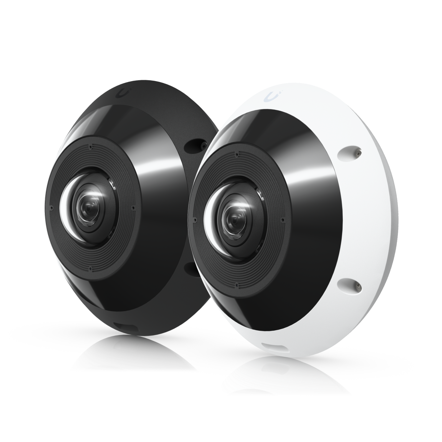 Twee fisheye-camera&rsquo;s met de kenmerkende bolle lens in een platte behuizing