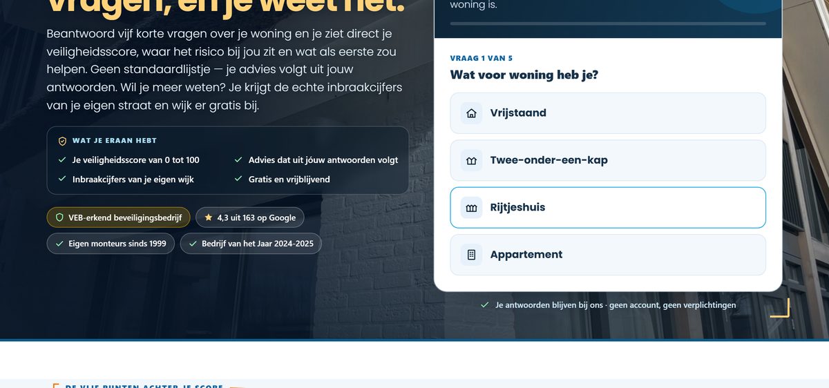Woon ik veilig: vraag over je woningtype met vier antwoordopties