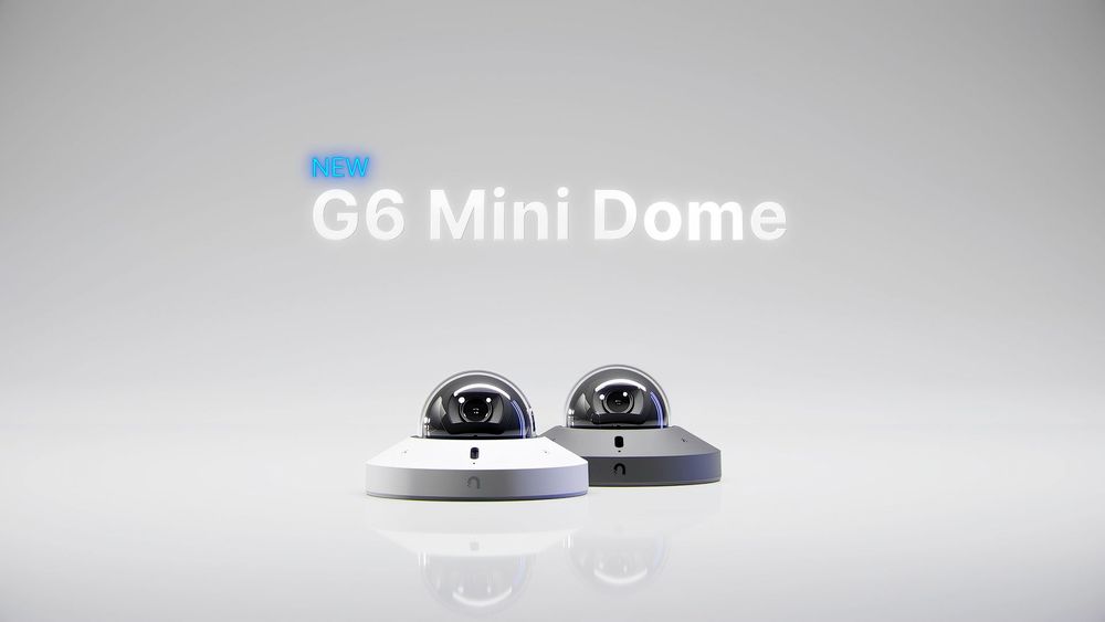 UniFi G6 Mini Dome-camera in wit en grijs, compacte 4K-domecamera voor binnen en overdekt buiten