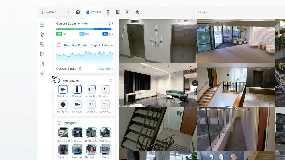 UniFi Protect 7.1: een live camerabeeld met een webhook-snelkoppeling waarmee je direct een actie aanstuurt