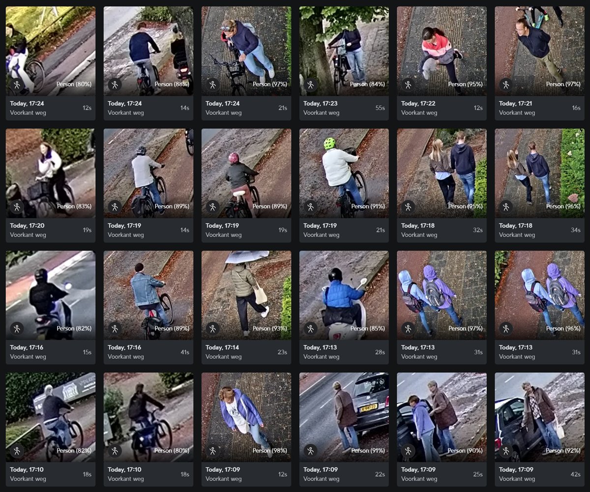 Camerabeeld waarop een persoon automatisch wordt gedetecteerd