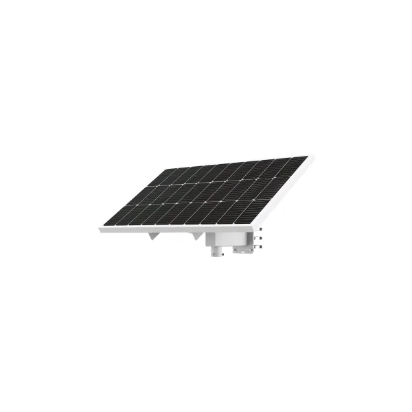 Dahua PFE221-LP1240CP-M100: zonnepaneel met ingebouwde lithiumaccu aan een paalbeugel